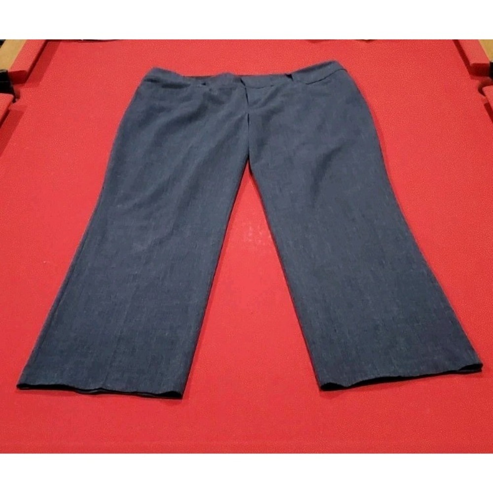 Nine West Curvy Bootcut Career Pants Sz 18 Wide Leg Gray Pockets‎ Stretch Zip